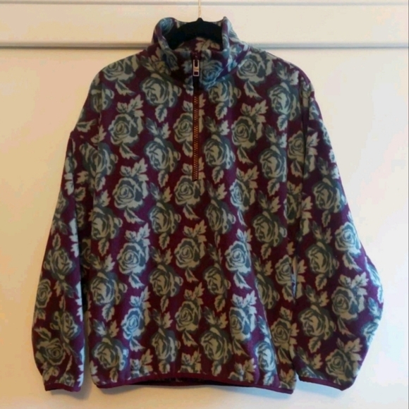 ARITZIA TNA Polar Fleece 1/4 Zip Purple Roses Women’s Size Small - Picture 9 of 9